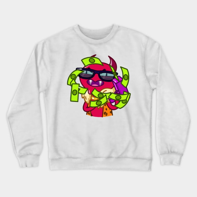 Red Devil have a lot of Money Crewneck Sweatshirt by ManimeXP